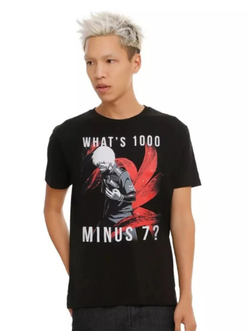 Tokyo Ghoul Mens What's 1000 Minus 7? Ghoul Image Black Shirt New XS
